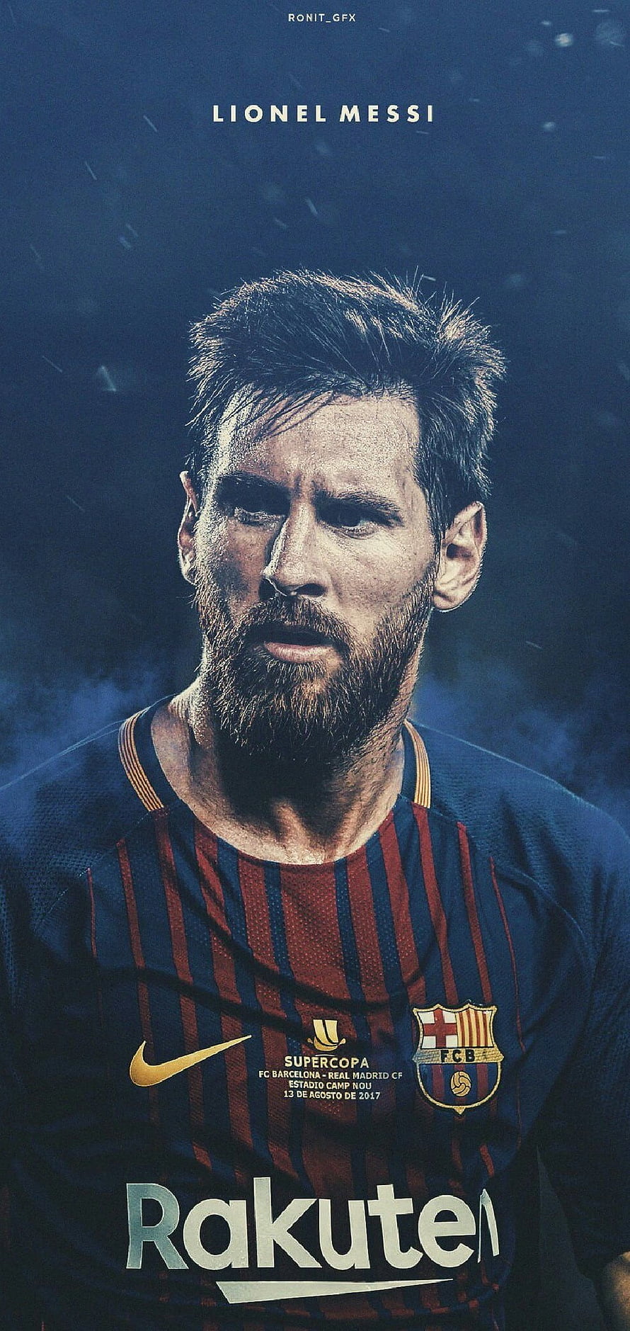 Lionel Messi FC Barcelona 2017 Supercopa Portrait Wallpaper HD phone wallpaper
