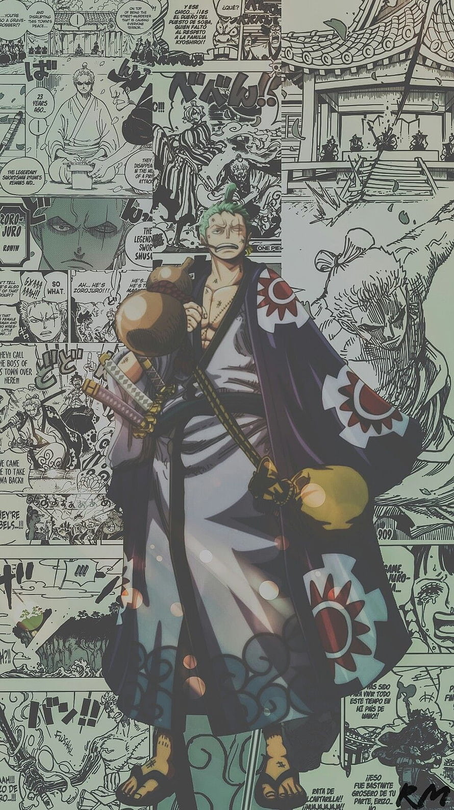 Roronoa Zoro Wano Arc Outfit One Piece Manga Background, Zorojuro. One piece anime, One piece manga, One piece HD phone wallpaper