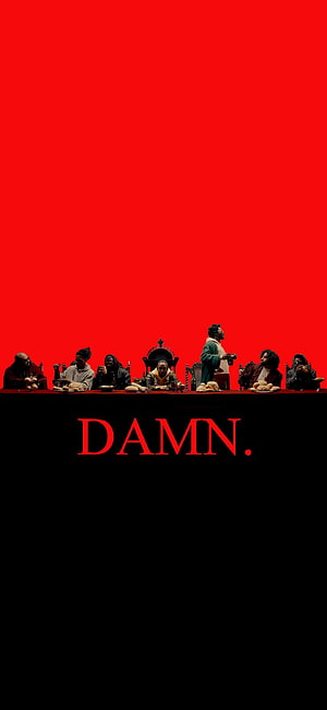 J Cole Damn Album Cover Artwork Red Background Last Supper Parody HD phone wallpaper