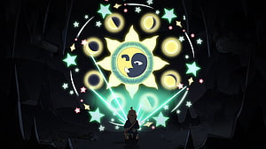 The Collector and the Sun Moon Sigil in The Owl House Animated Scene HD wallpaper