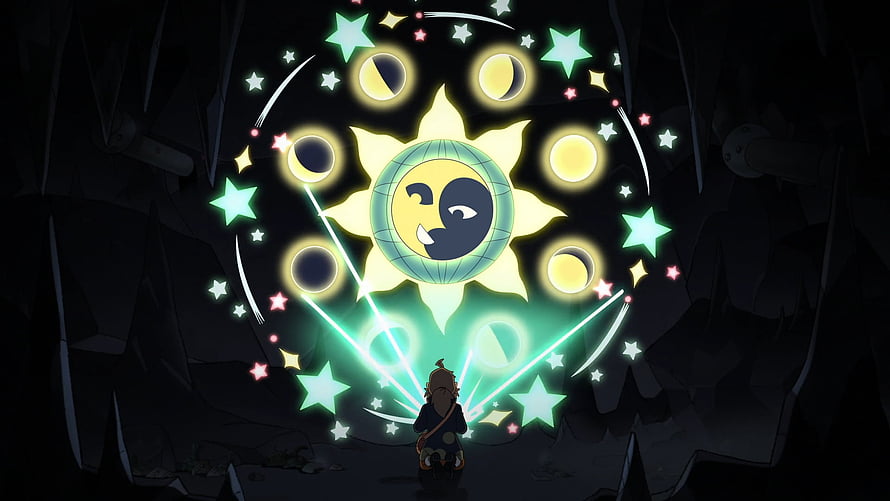 The Collector and the Sun Moon Sigil in The Owl House Animated Scene HD wallpaper