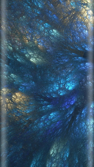 Abstract Blue and Gold Cosmic Nebula Texture with Swirling Fibrous Patterns HD phone wallpaper