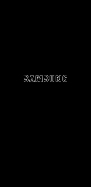 Minimalist Samsung Logo Wallpaper With White Outline Text On Black Background HD phone wallpaper