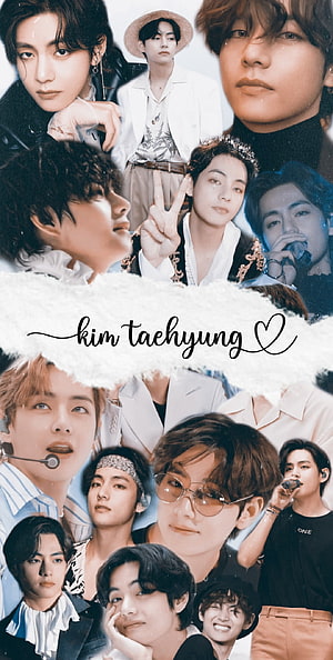 Kim Taehyung BTS V Portrait Collage Wallpaper HD phone wallpaper