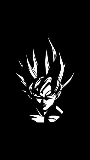 Goku Black and White Silhouette Anime Wallpaper HD phone wallpaper