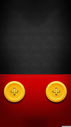 Mickey Mouse Inspired Red and Black Button Design Wallpaper HD phone wallpaper