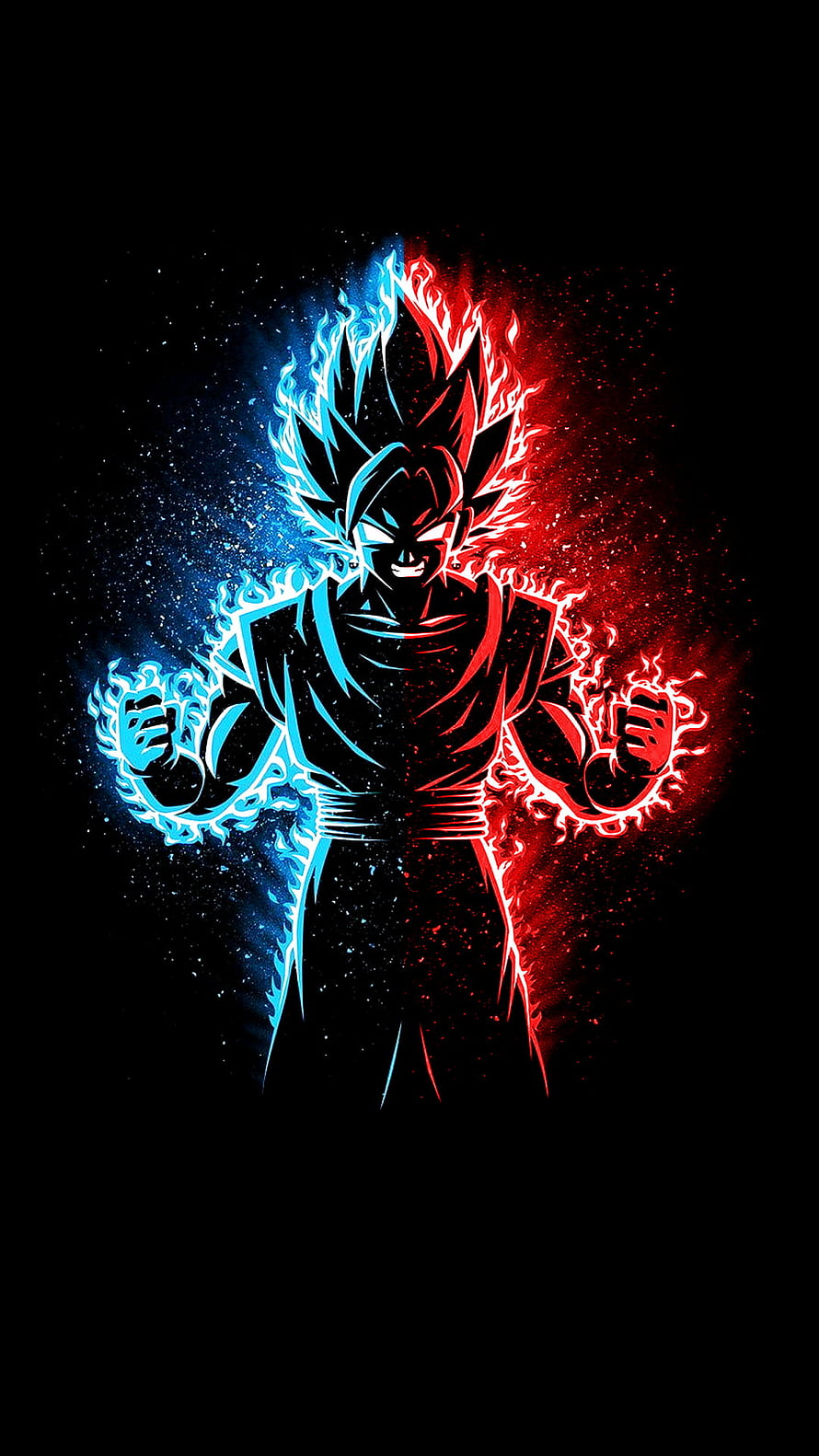 Vegito Split Aura Dragon Ball Super Dark Anime Artwork HD phone wallpaper