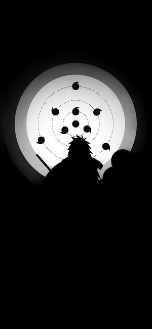 Madara Uchiha Silhouette With Infinite Tsukuyomi Moon From Naruto Shippuden Anime HD phone wallpaper