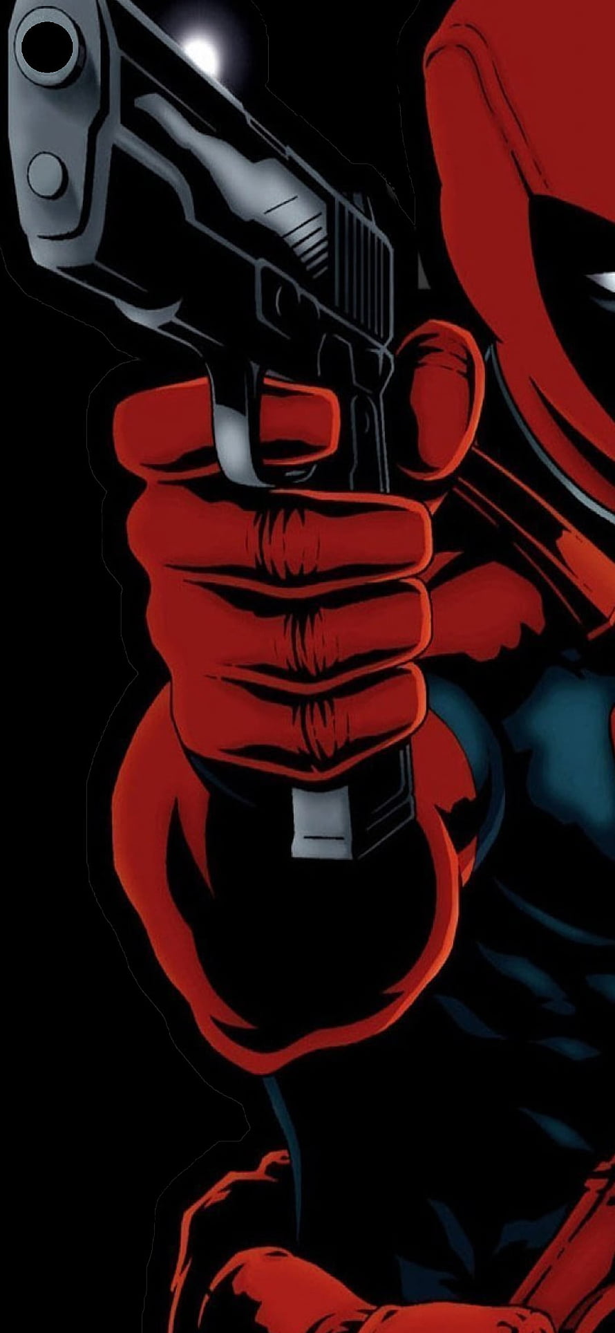 Deadpool Aiming Pistol Close-Up Comic Art Wallpaper HD phone wallpaper