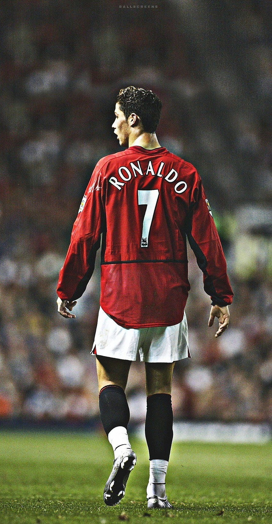 Cristiano Ronaldo Walking On The Pitch In Manchester United Red Kit, Ronaldo, united, Manchester, Cristiano, football HD phone wallpaper