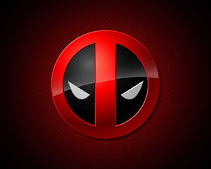 Deadpool Logo Wallpaper - Red and Black Mask Icon on Textured Background HD wallpaper