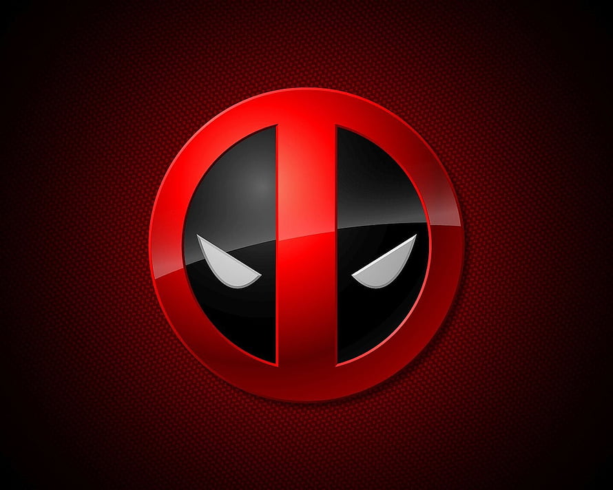 Deadpool Logo Wallpaper - Red and Black Mask Icon on Textured Background HD wallpaper