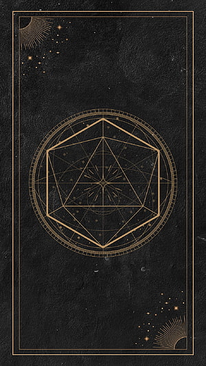 Elegant Gold Geometric Sacred Geometry Pattern on Black Textured Background HD phone wallpaper