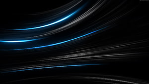 Abstract Dark Blue Light Trails on Black Background HD wallpaper
