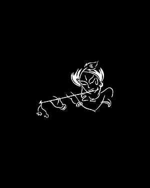 Stylized White Line Art of a Character Playing a Violin on Black Background HD phone wallpaper