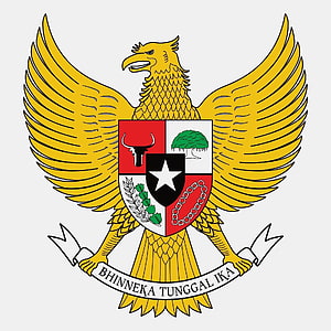Garuda Pancasila Emblem with Bhinneka Tunggal Ika Motto and National Shield HD phone wallpaper
