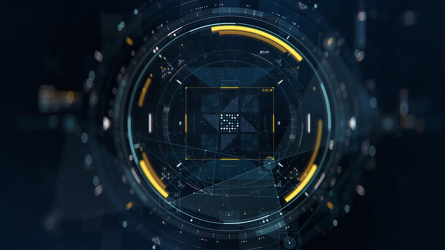 Futuristic Digital Interface with Glitch Effect and Circuit Board Elements HD wallpaper