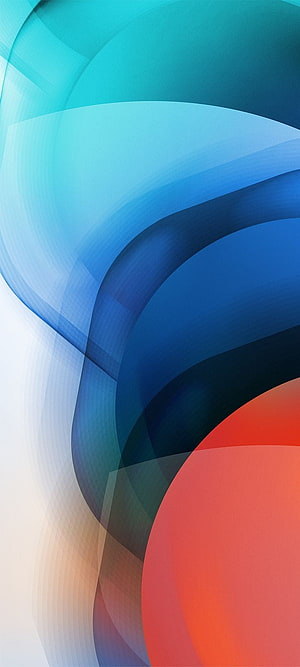 Abstract Flowing Waves in Blue and Orange with Smooth Geometric Gradients HD phone wallpaper