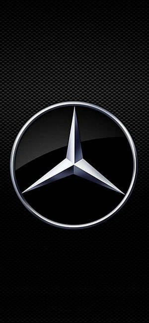 Mercedes-Benz Logo on Black Carbon Fiber Texture Background HD phone wallpaper