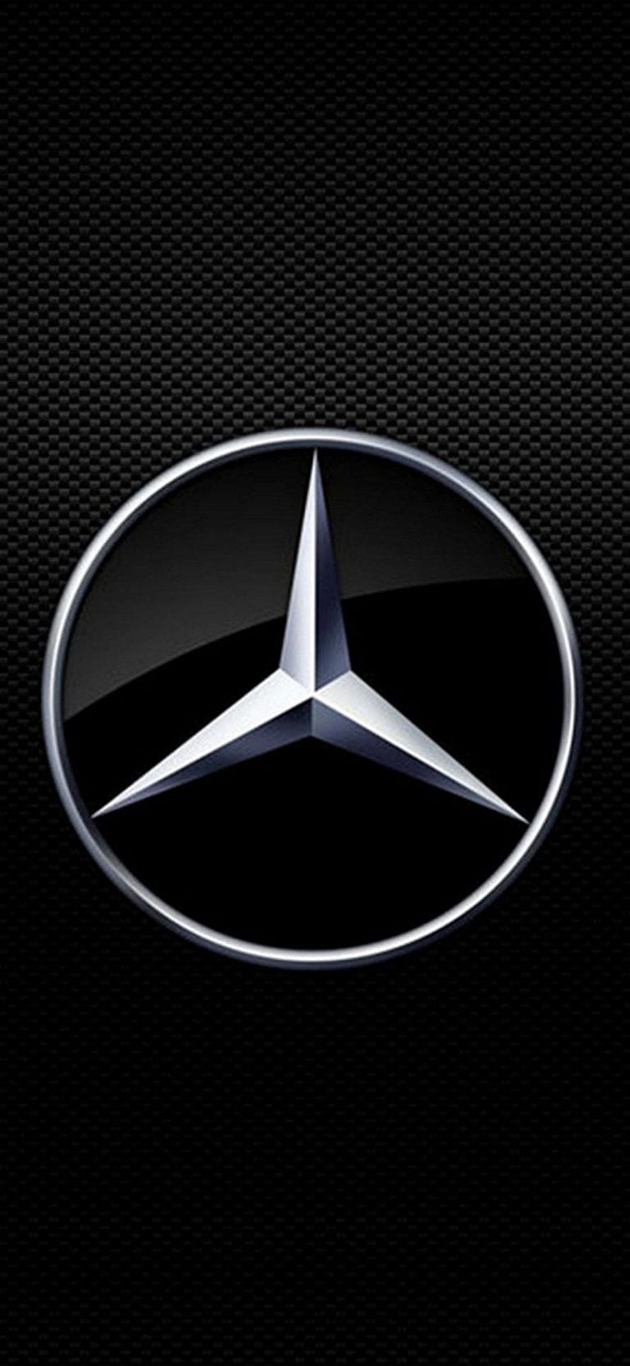 Mercedes-Benz Logo on Black Carbon Fiber Texture Background HD phone wallpaper