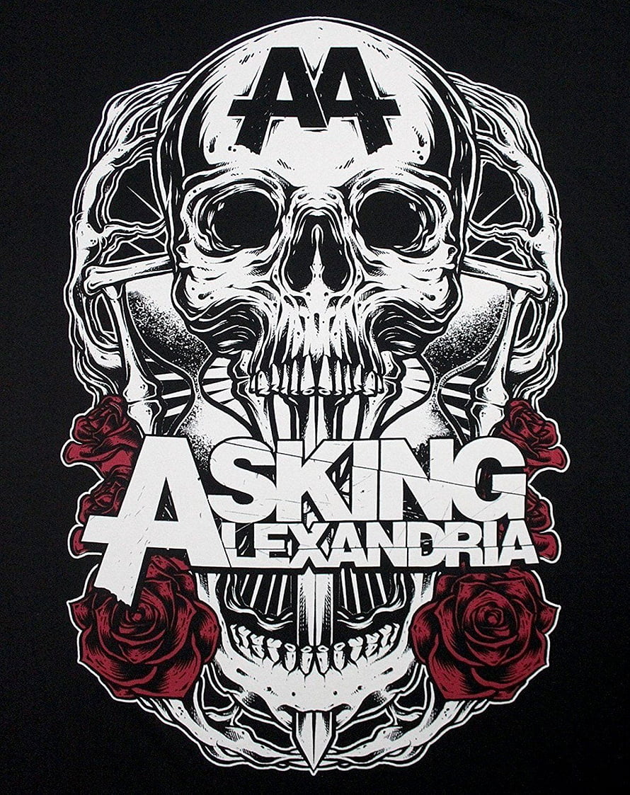 Asking Alexandria Skull and Roses Band Graphic Design HD phone wallpaper