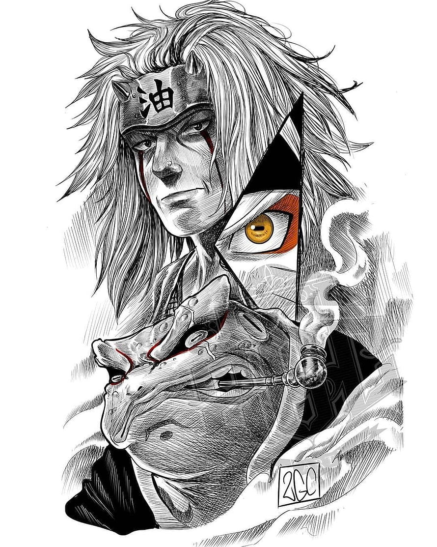 Juzo Saionji from Demon Slayer Kimetsu no Yaiba holding a smoking pipe with a demon mask illustration HD phone wallpaper