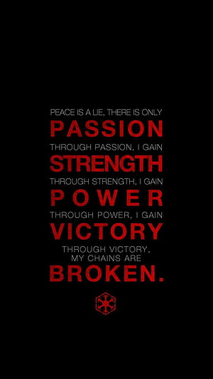 Star Wars Sith Code Quote on Black Background with Red Typography HD phone wallpaper