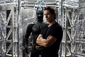 Christian Bale as Bruce Wayne and Batman in the Batcave from The Dark Knight, Batman Christian Bale, Christianbale HD wallpaper