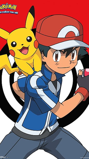 Ash Ketchum and Pikachu from Pokemon Anime Series HD phone wallpaper