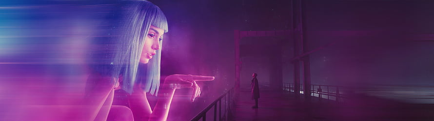 Neon Cyberpunk Girl Pointing at Distant Figure in Foggy Industrial Setting HD wallpaper