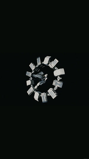 Circular arrangement of vintage computer monitors on black background HD phone wallpaper