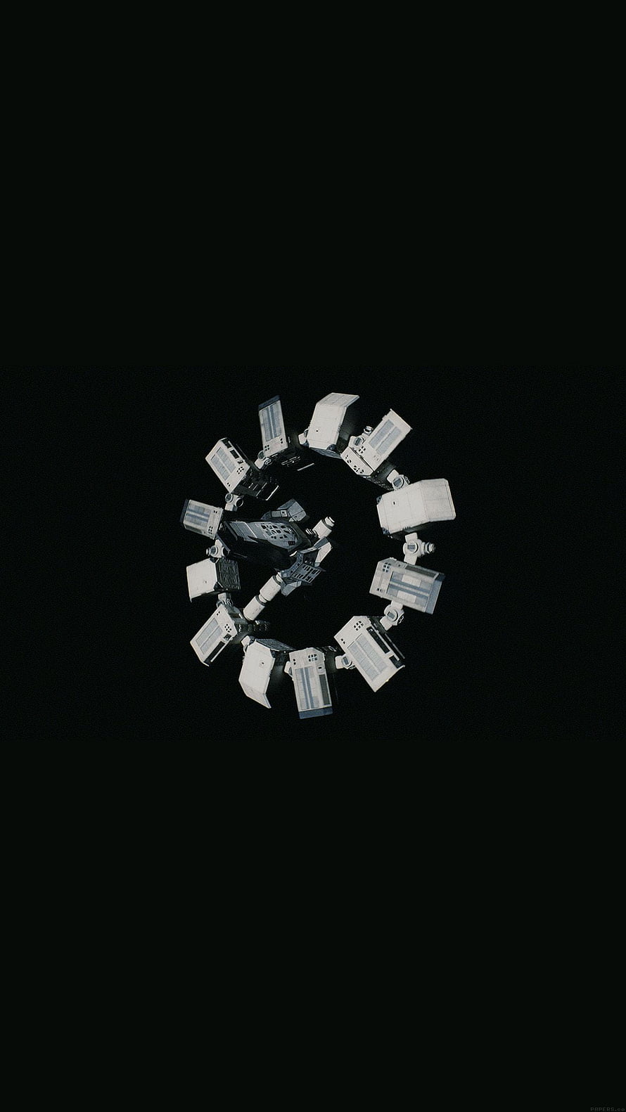 Circular arrangement of vintage computer monitors on black background HD phone wallpaper