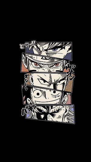 One Piece Straw Hat Crew Intense Manga Panel Faces, Anime, All_Might, Goku, Luffy, Saitama, Naruto HD phone wallpaper