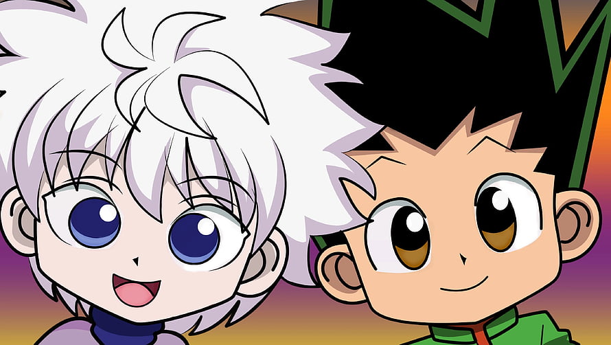Hunter x Hunter Chibi Art Featuring Gon and Killua in Cute Anime Style HD wallpaper