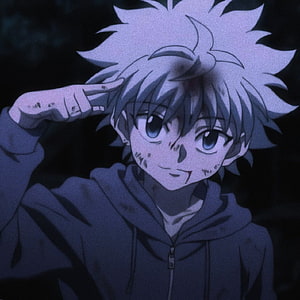 Gon Freecss from Hunter x Hunter anime character portrait in dark hoodie HD phone wallpaper