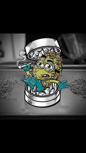Cartoon Minion Character in a Jar of White Cubes Smoking a Joint HD phone wallpaper