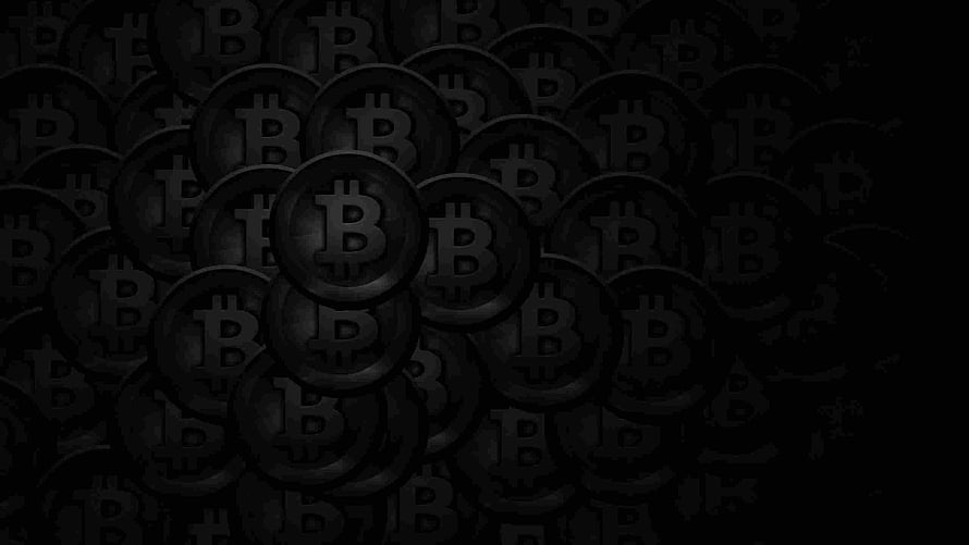 Dark Bitcoin Coin Pattern Background with Cryptocurrency Symbol Design HD wallpaper