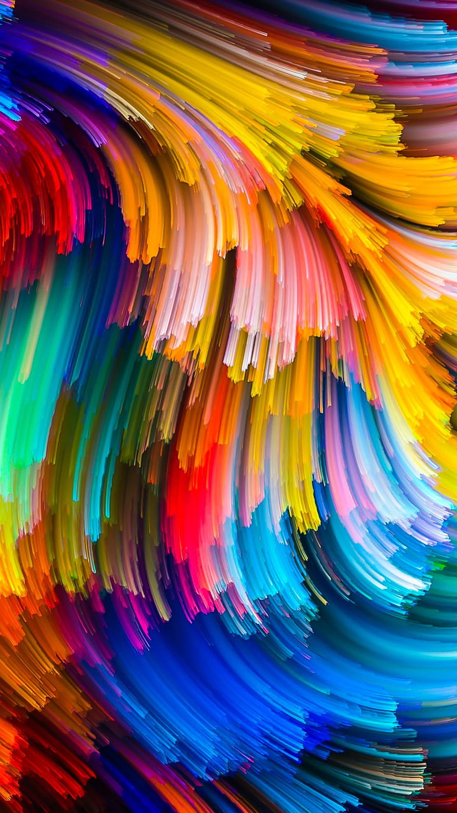 Vibrant Abstract Colorful Strokes Swirling in Dynamic Motion HD phone wallpaper
