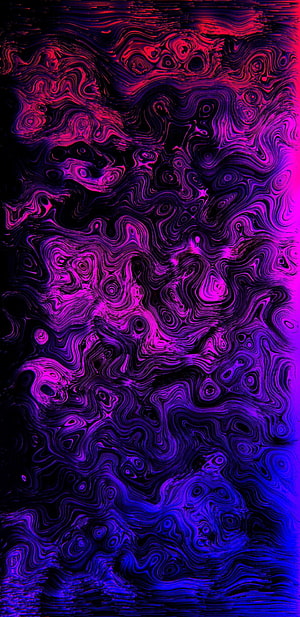 Abstract Liquid Marble Texture With Swirling Neon Pink Purple And Blue Gradients HD phone wallpaper