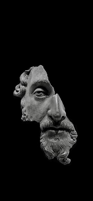 Ancient Greek Marble Sculpture of a Bearded Man's Head in Profile, Marcus Aurelius X , fragment of bronze portrait (1125 × 2436): Stoicism HD phone wallpaper