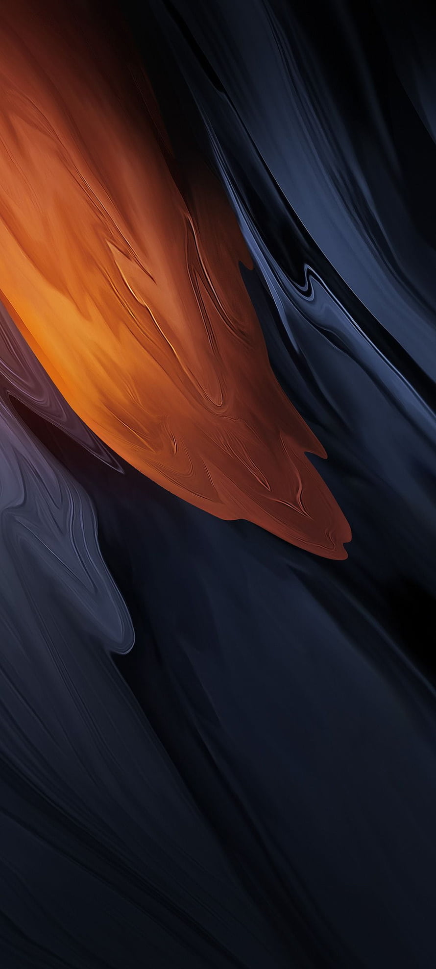 Abstract Dark Orange and Navy Liquid Flow Digital Art Wallpaper HD phone wallpaper