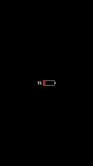 Minimalist Low Battery Icon on Black Background HD phone wallpaper