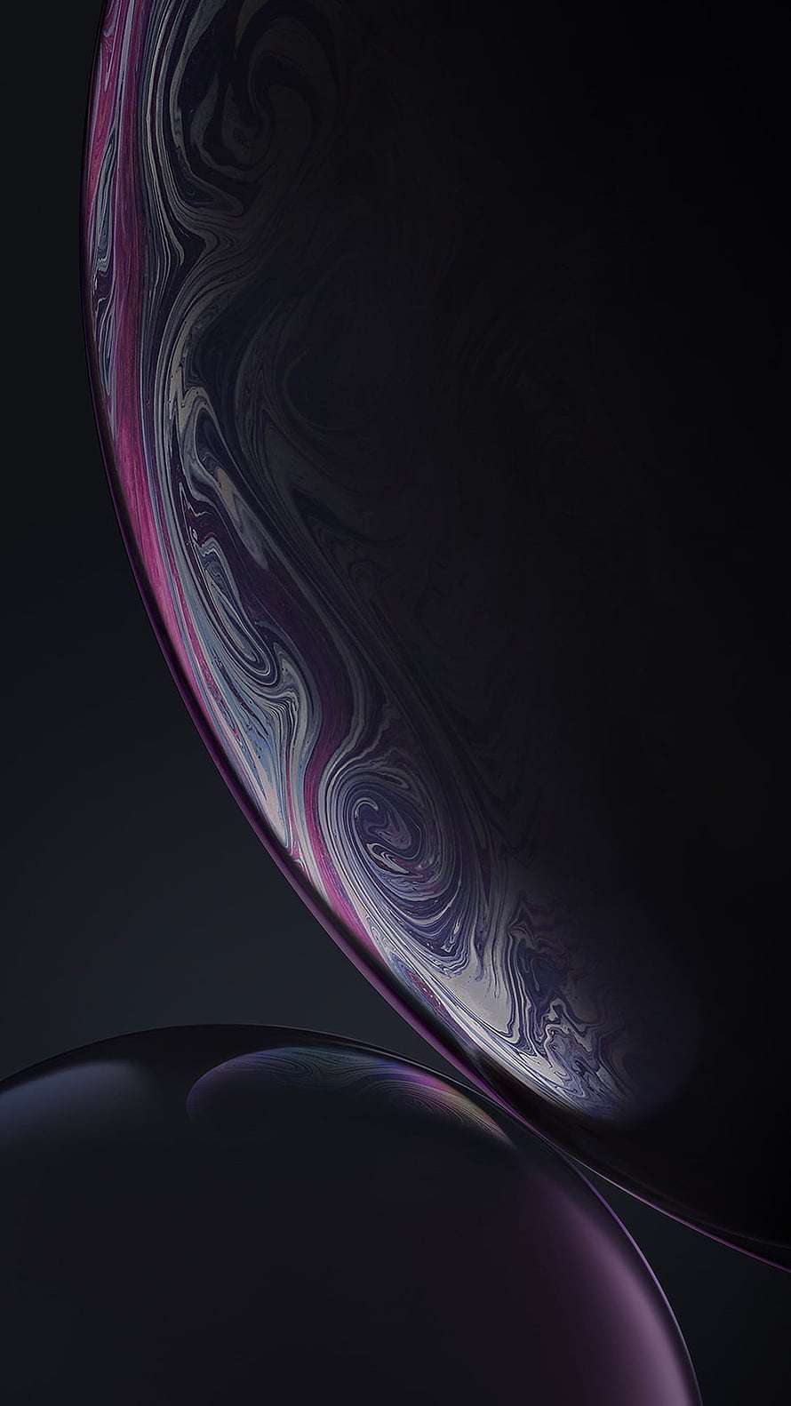 Abstract Dark Purple Swirls and Marbled Spheres Wallpaper HD phone wallpaper