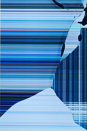 Abstract Glitch Art with Horizontal Color Stripes and Distorted Geometric Shapes HD phone wallpaper