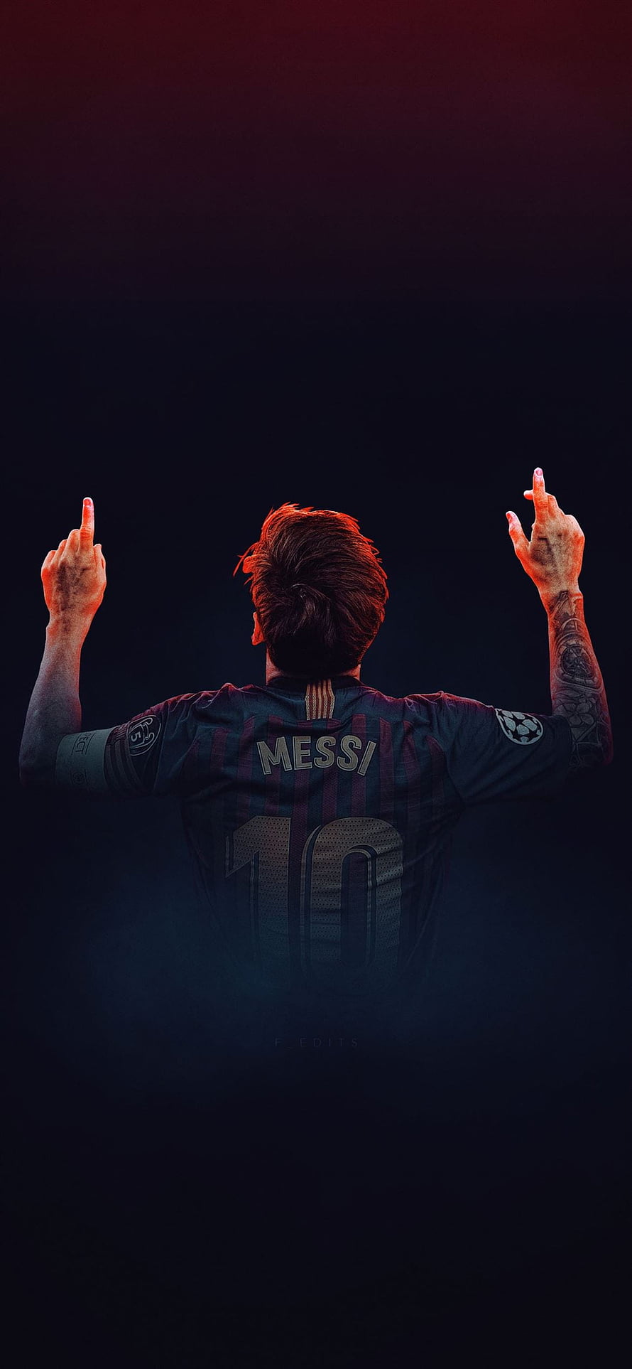 Lionel Messi FC Barcelona Number 10 Jersey Celebration Wallpaper HD phone wallpaper