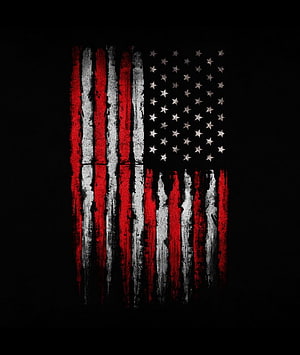 Grunge American Flag Art Print with Distressed Red White and Black Stripes HD phone wallpaper