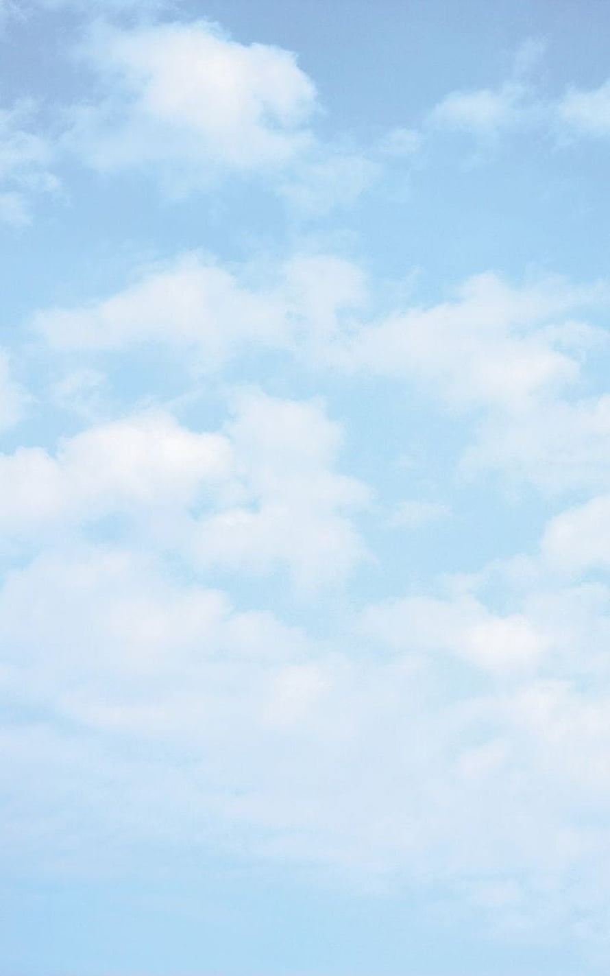 Serene Pastel Blue Sky with Soft White Clouds for a Calm and Minimalist Aesthetic HD phone wallpaper
