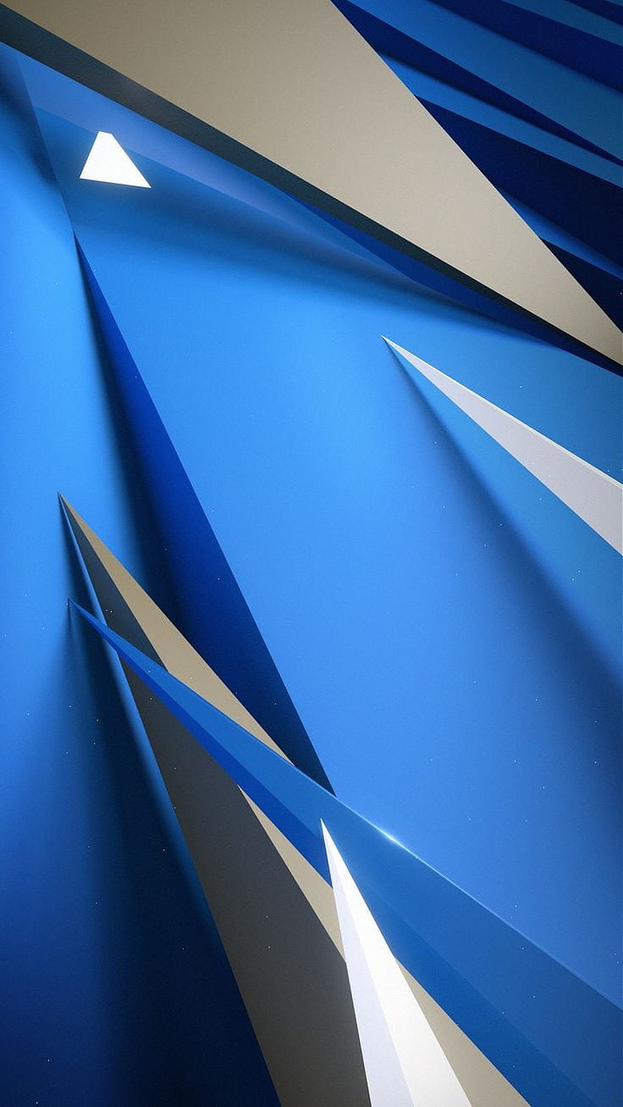 Abstract Blue Geometric Wallpaper With Sharp Triangular Shapes And Depth HD phone wallpaper