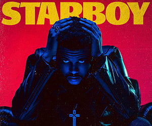 The Weeknd Starboy Album Cover Artwork with Red Background and Blue Lighting HD wallpaper