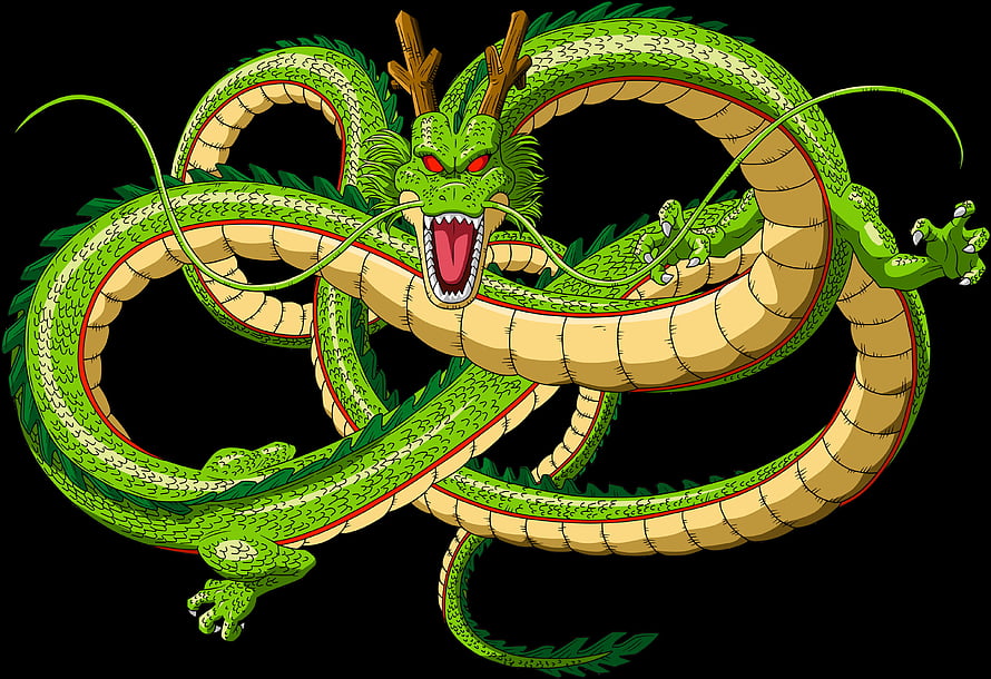 Green Chinese Dragon Illustration With Red Eyes And Golden Belly HD wallpaper